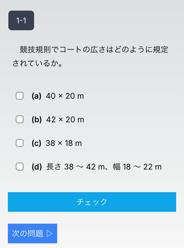 問題出題画面のサンプル